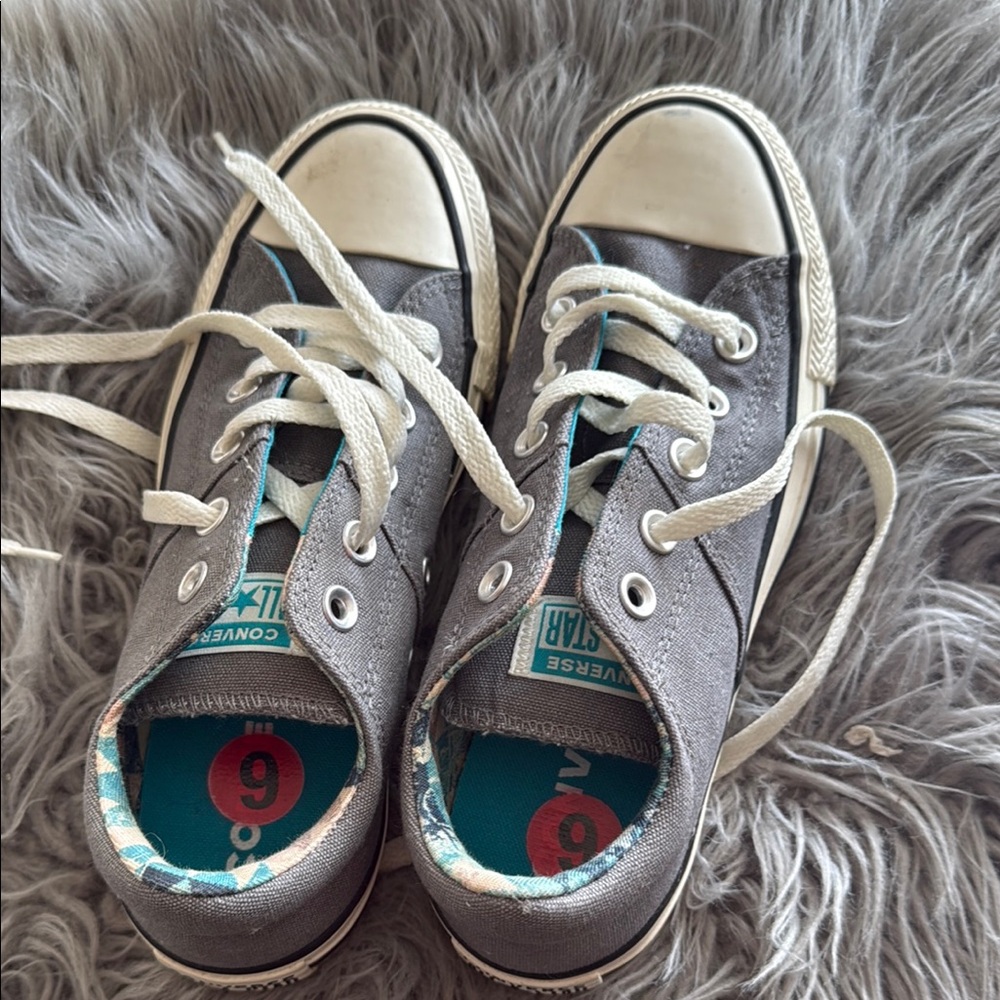 Converse Gray and White Low-Top Sneakers
